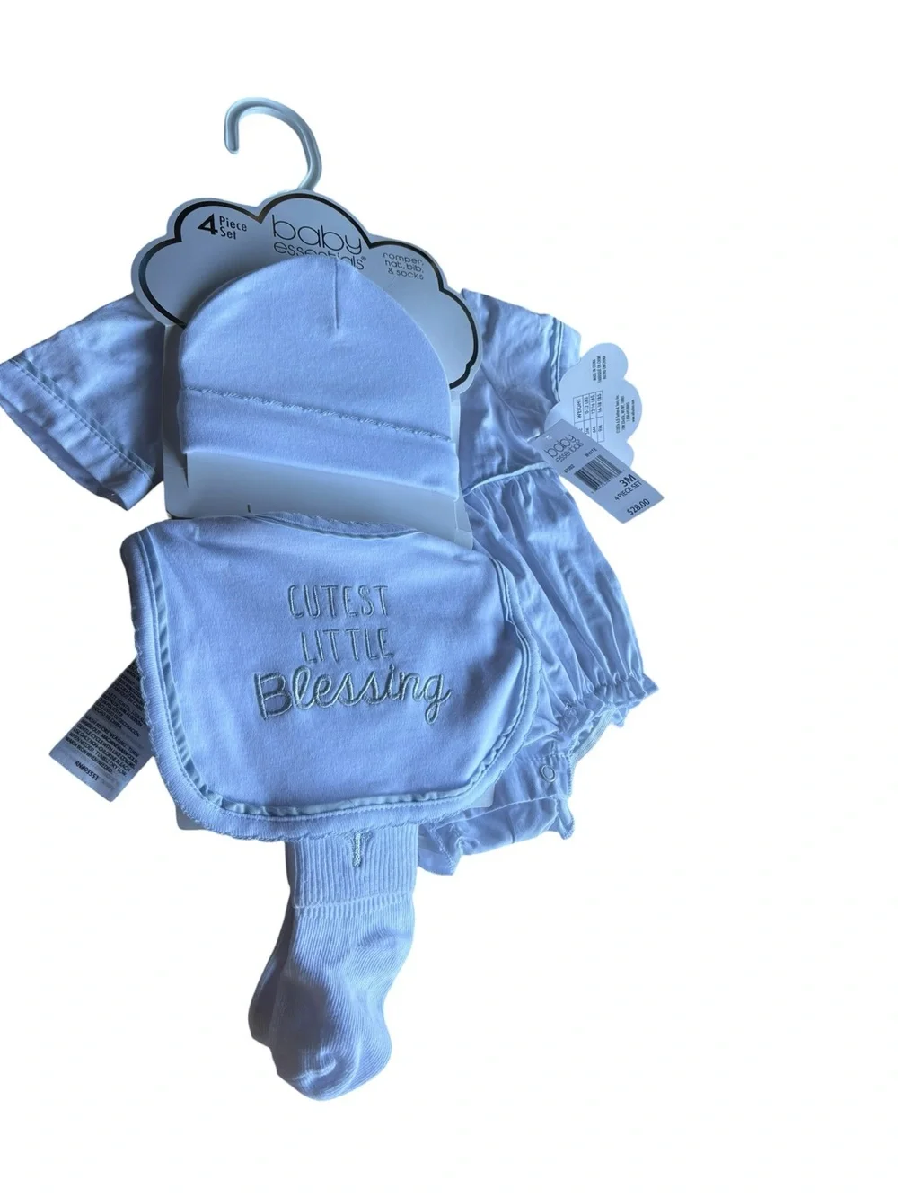 NWT Baby Essentials Cutest Little Blessing Layette Set 4pc Baptism Easter 3m Boy
